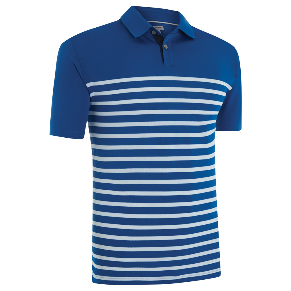 Ashworth Performance Stretch Pique Stripe Golf Polo Shirt