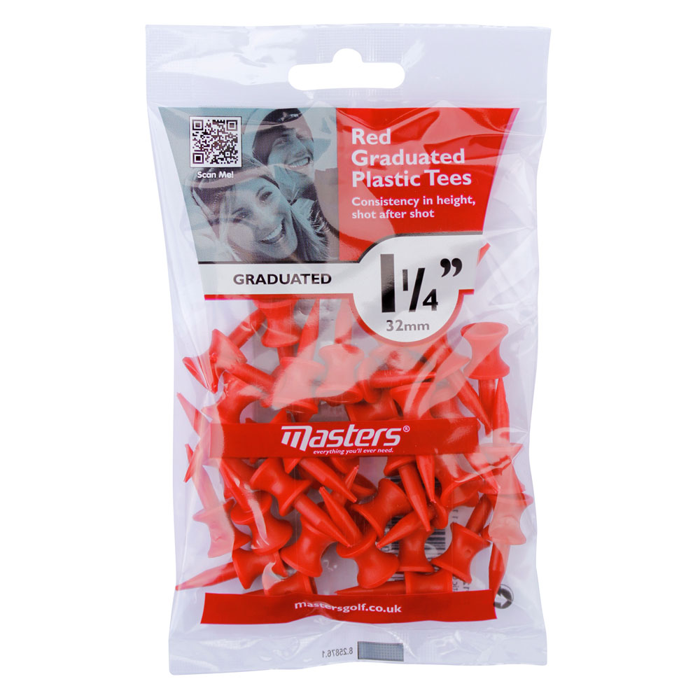 Masters Red Graduated Plastic Tees 32mm