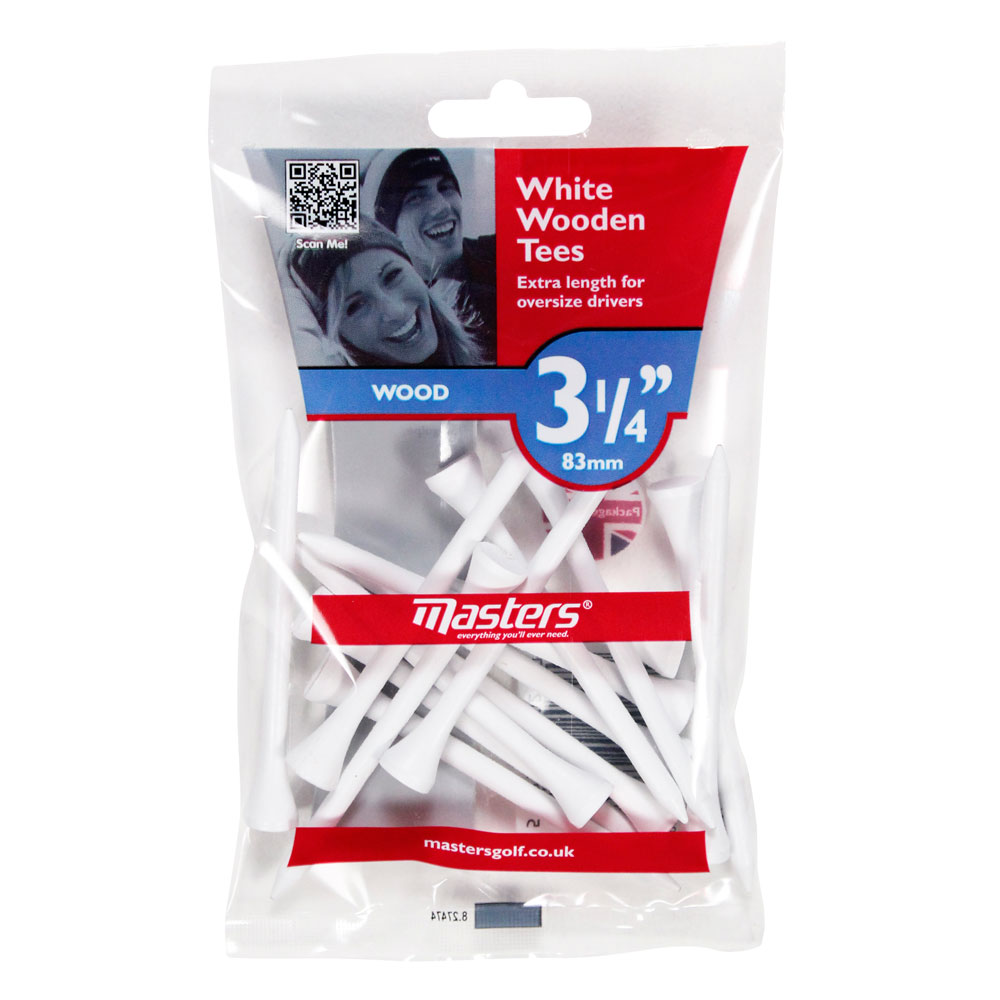 Masters White Wooden Tees 83mm