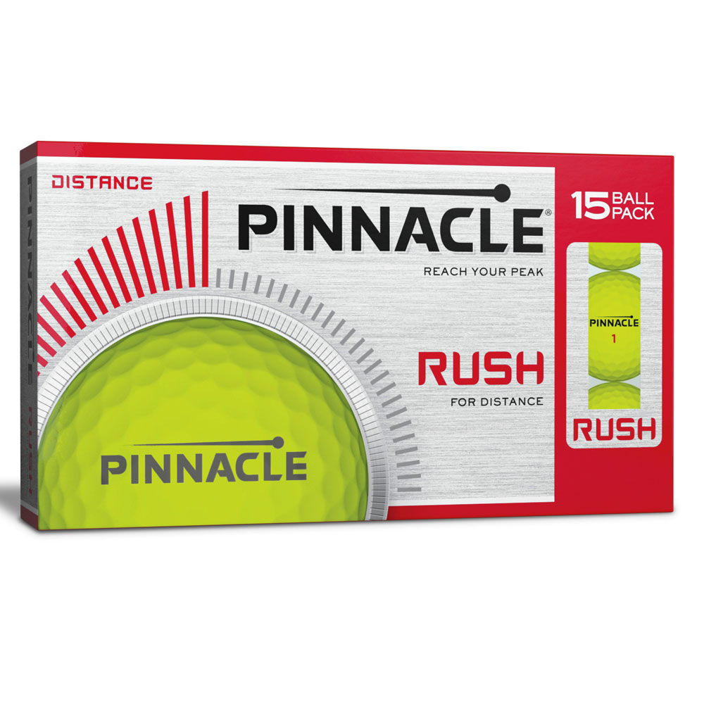 Pinnacle Rush Yellow Golf Balls - 15 Ball Pack