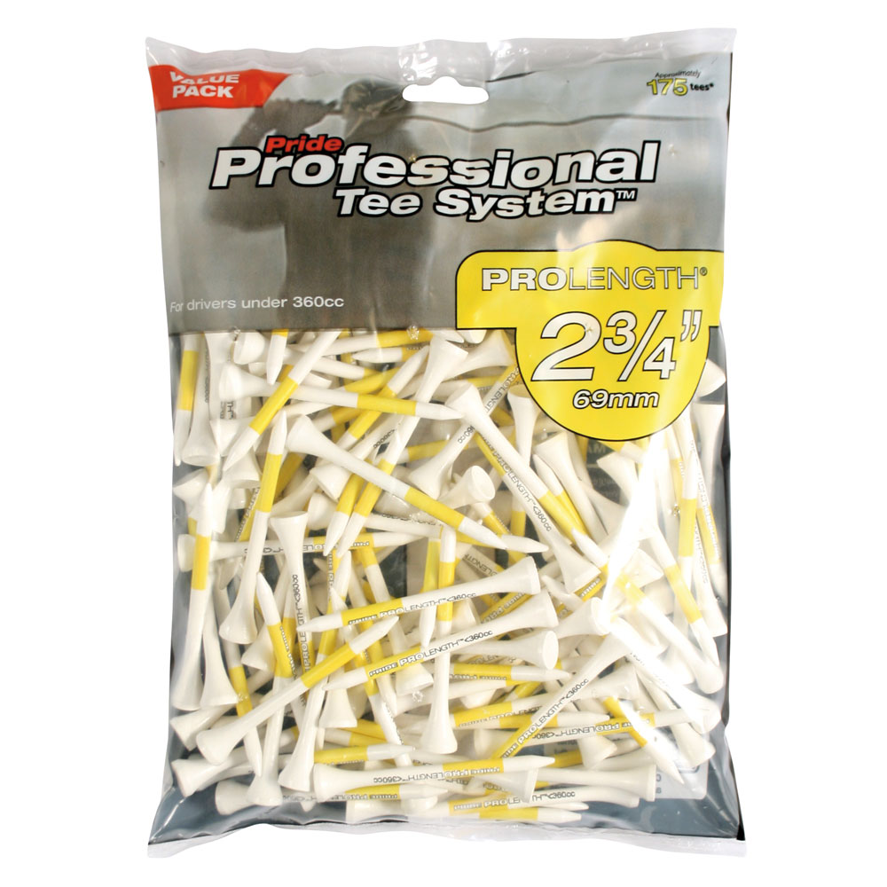 Pride PTS ProLength 69mm Golf Tees - 175 Pack