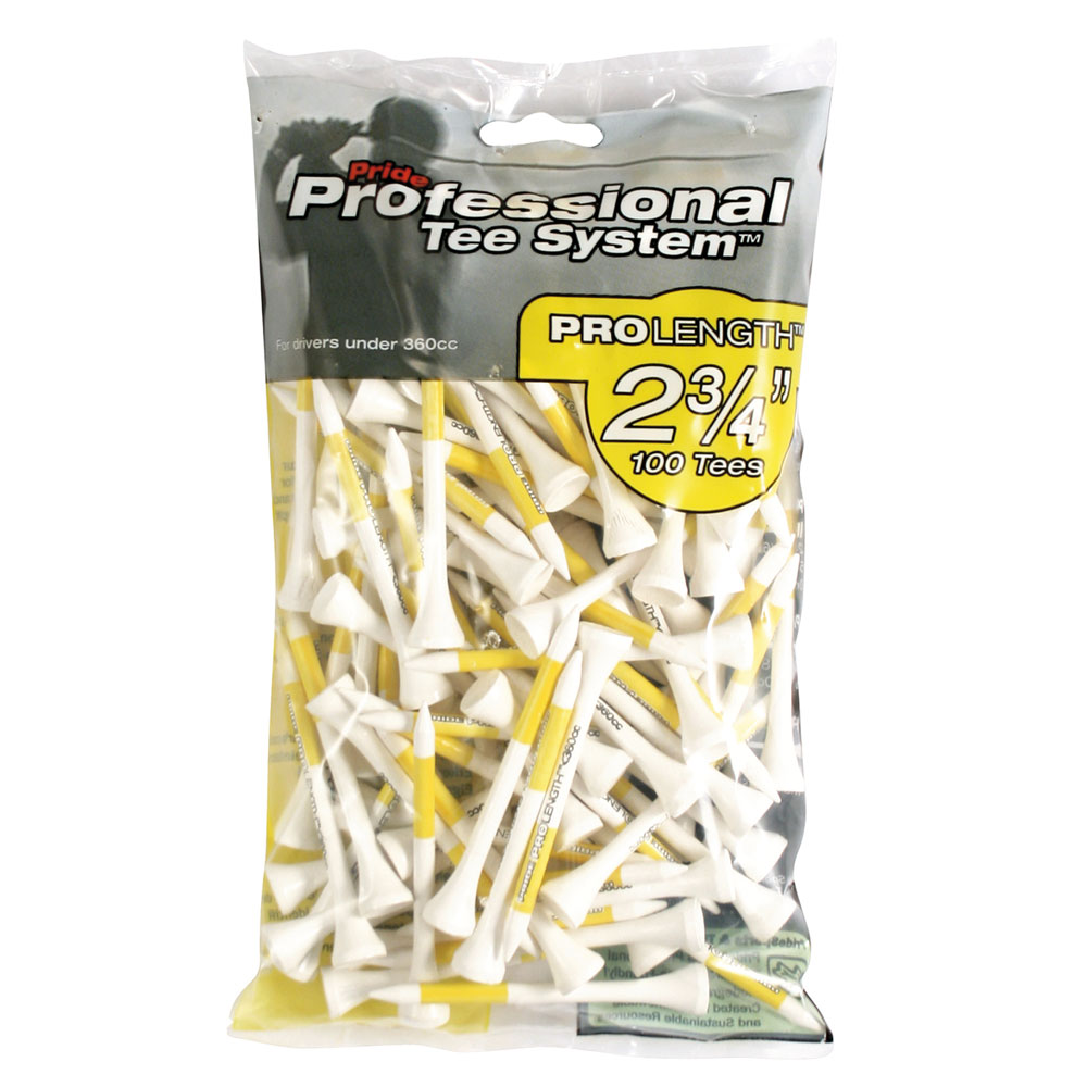 Pride PTS ProLength 69mm Golf Tees - 100 Pack