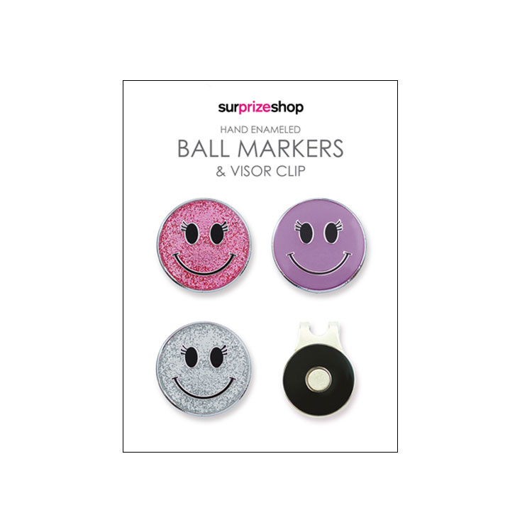Surprizeshop Smiley Ball Marker and Visor Clip Set