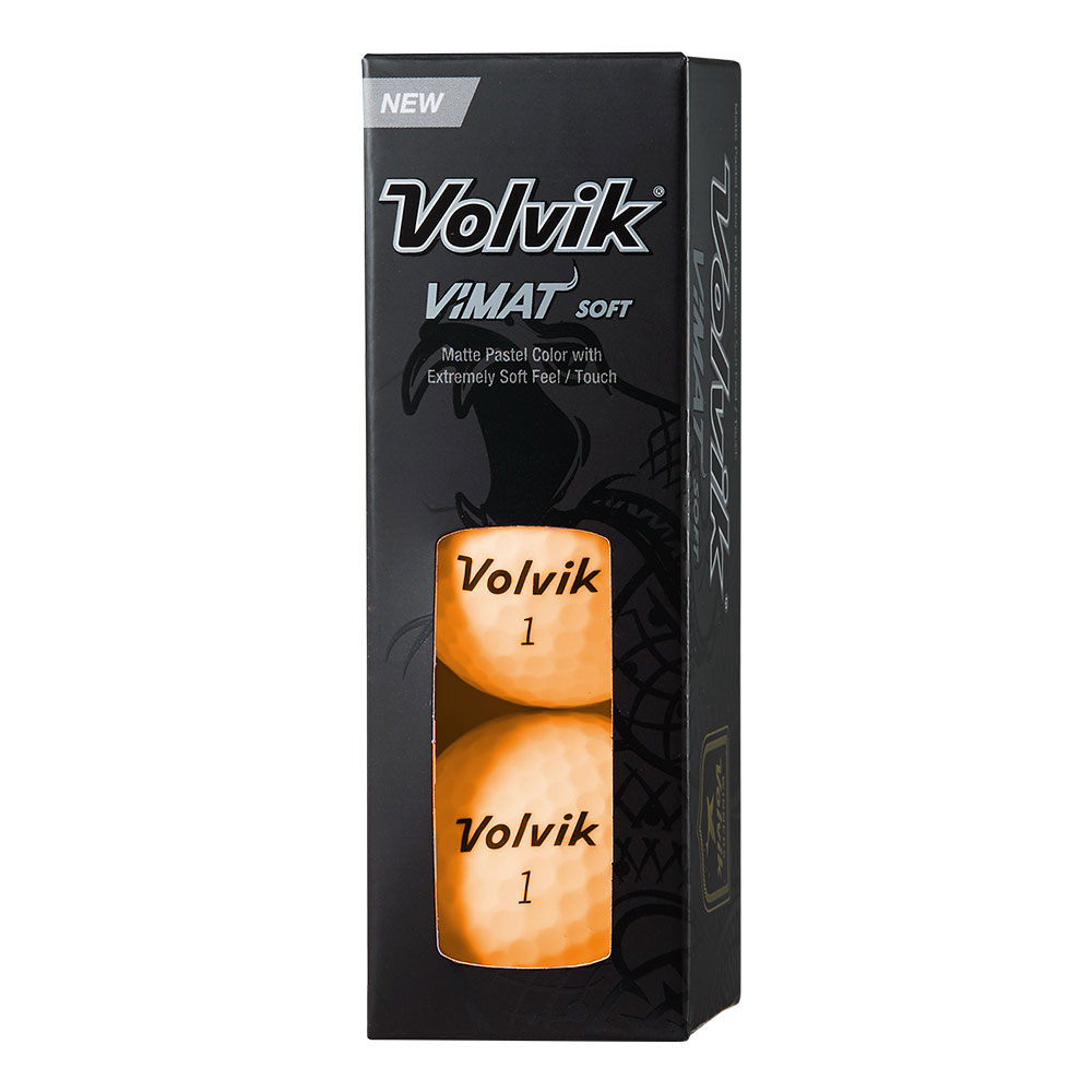Volvik Vimat Soft Orange Golf Balls (Sleeve of 3)