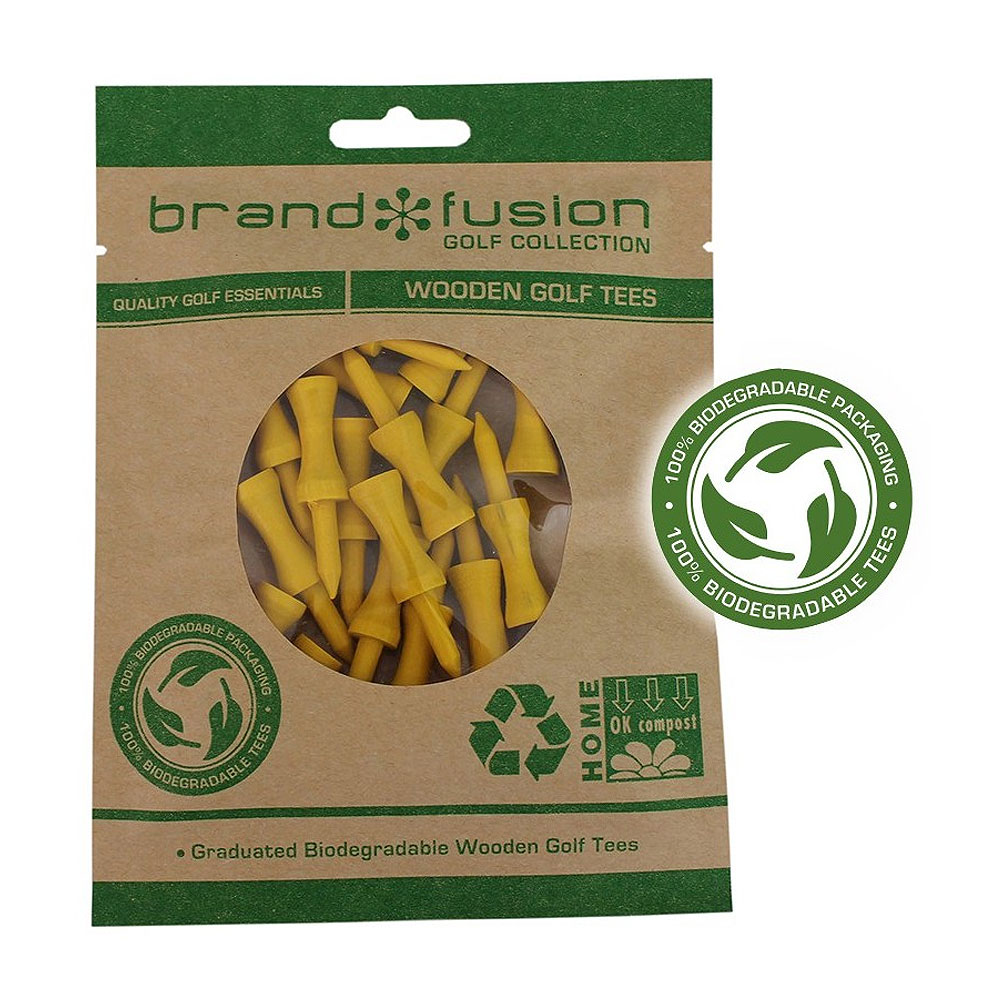Brand Fusion 43mm Graduated Biodegradable Wooden Golf Tees