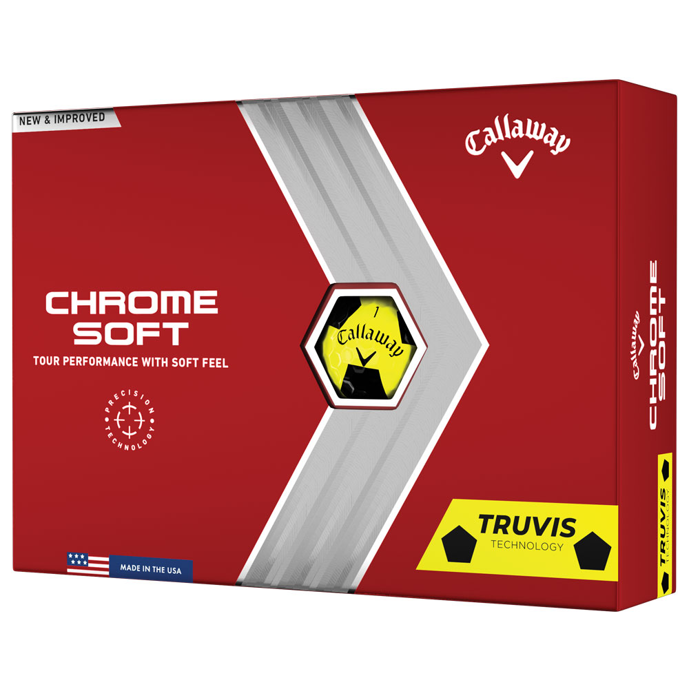Callaway Chrome Soft 2022 Truvis Yellow Golf Balls - 4 For 3