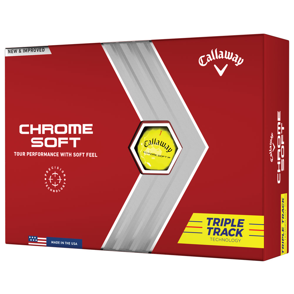Callaway Chrome Soft 2022 Triple Track Yellow Golf Balls