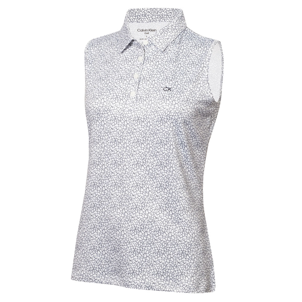 Calvin Klein Crackle Ladies Sleeveless Golf Polo Shirt