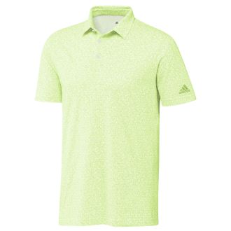 adidas Abstract Print Golf Polo Shirt HA9172 White Pulse Lime