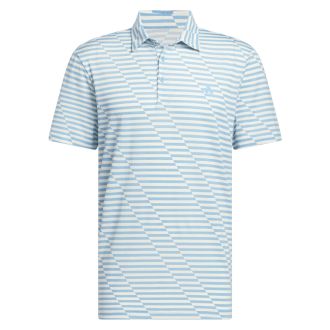 adidas Mesh Print Golf Polo Shirt IU4394 Semi Blue Burst/Ivory