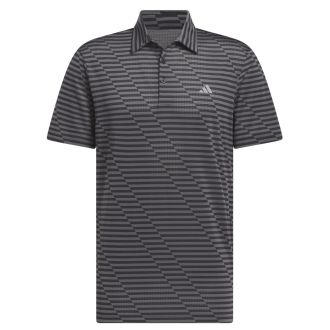 adidas Ultimate365 Mesh Print Golf Polo Shirt IS8867 Black/Grey Five