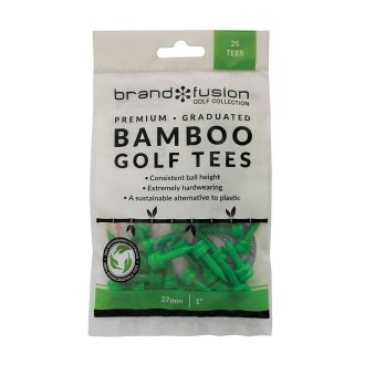 Brand Fusion 27mm Graduated Bio Wooden Golf Tees - 25 Pack TEWG27G