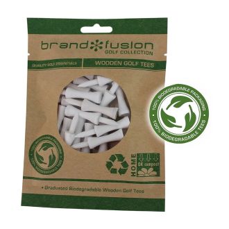 Brand Fusion 51mm Graduated Biodegradable Wooden Golf Tees TEWG51W