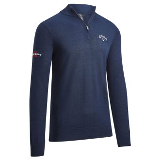 Callaway Blended Merino 1/4 Zip Golf Sweater CGGF80M1-410 Navy Blue