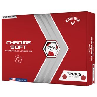 Callaway Chrome Soft 2022 Truvis Red Golf Balls Packaging