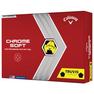 Callaway Chrome Soft 2022 Truvis Yellow Golf Balls Packaging