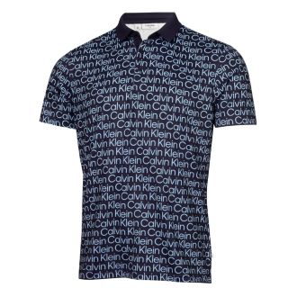 Calvin Klein Print Golf Polo Shirt CKMS24877 Evening Blue/Blue
