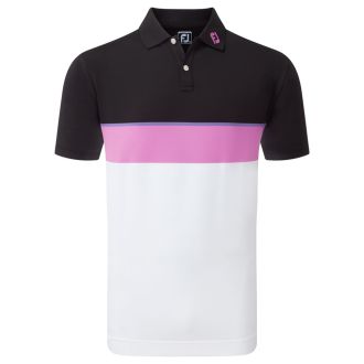 FootJoy Colour Theory Lisle Golf Polo Shirt 80096 Black/Violet/Orchid/White