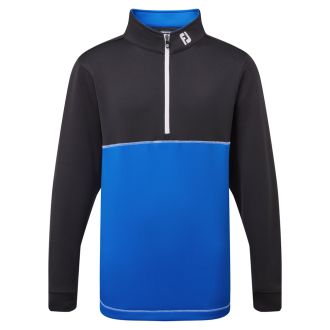FootJoy Junior Colour Block Chill-Out Golf Pullover 88537 Black/Cobalt/White