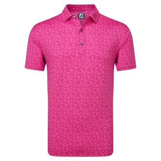 Footjoy Painted Floral Lisle Golf Polo Shirt 81616 Berry