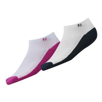 Footjoy ProDry Lightweight Sportlet Ladies Golf Socks 17143 White/Pink//Navy
