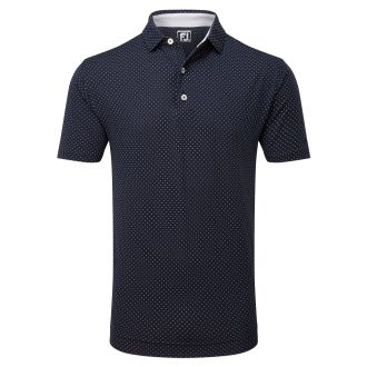 Footjoy Stretch Lisle Dot Print Golf Polo Shirt 81675 Navy/White