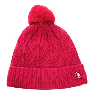 Green Lamb Imogen Fleece Lined Ladies Cable Beanie Hat AG22956 Deep Pink