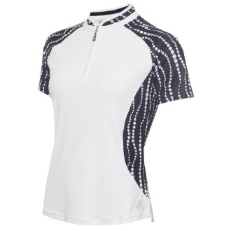 Green Lamb Ladies Emily Raglan Sleeve Printed Golf Polo Shirt SG21864-WM White/Mono