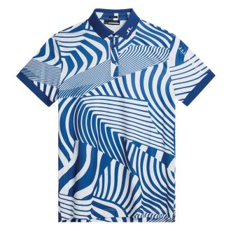 J.Lindeberg Tour Tech Print Golf Polo Shirt GMJT11344-O528 Dazzle Wave Estate