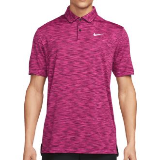 Nike Dri-FIT Tour Space Dye Golf Polo Shirt BORDEAUX/FIREBERRY/WHITE DX6091-610