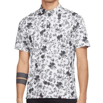 Nike Dri-FIT Player Floral Print Golf Polo Shirt DH0940-100 White/Brushed Silver