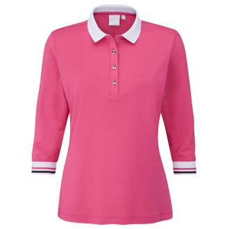 Ping Bridget 3/4 Sleeve Ladies Golf Polo Shirt Pink Blossom/White P93672-PWE
