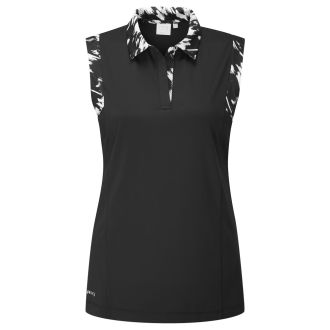 Ping Ladies Evie Golf Polo Shirt P93561-090 Black/White