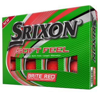 Srixon Soft Feel Brite Matte Red Golf Balls Dozen 10299491
