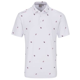 Ping Two Tone Golf Polo Shirt White/Cool Lilac Multi