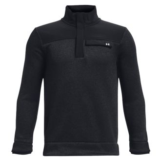Under Armour SweaterFleece 1/2 Zip Junior Golf Pullover 1382925-001 Black/Halo Grey