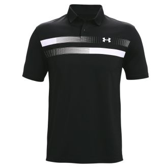 Under Armour Performance Graphic Golf Polo Shirt 1368009-001 Black/White