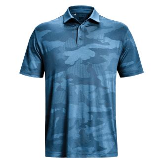 Under Armour Playoff 2.0 Camo Jacquard Golf Polo Shirt 1373694-466 Cosmic Blue/Blizzard