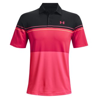 Under Armour Playoff Polo 2.0 Block Fade Polo Shirt 1327037-403 Black/Knock Out/Penta Pink