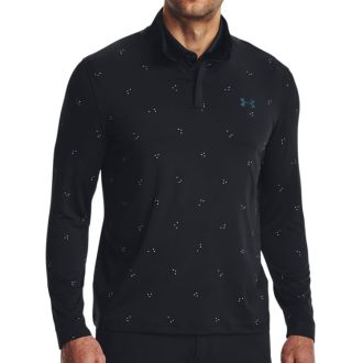 Under Armour Playoff 1/4 Zip Novelty Golf Pullover 1377400-001 Black/Static Blue