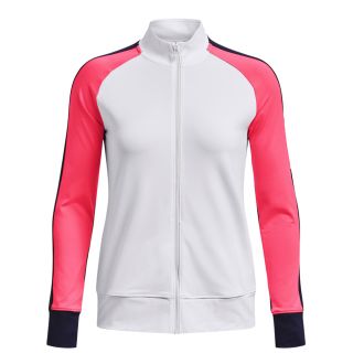 Under Armour Storm Midlayer Ladies Golf Jacket 1377331-100 White/Pink Shock/Metallic Silver
