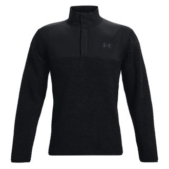 Under Armour SweaterFleece Pile Golf Pullover 1366284-001 Black