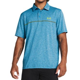 Under Armour Playoff 3.0 Slice Stripe Golf Polo Shirt 1378676-420 Capri/High-Vis Yellow/Hydro Teal
