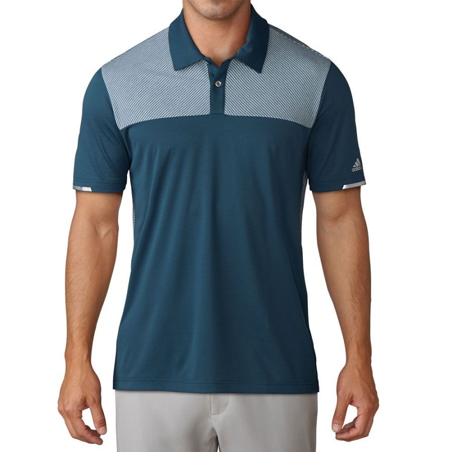 adidas Mens Stripe Zip Golf Polo Shirt from american golf