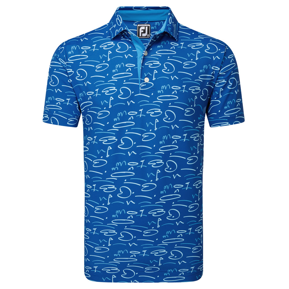 Footjoy Golf Course Doodle Pique Golf Polo Shirt
