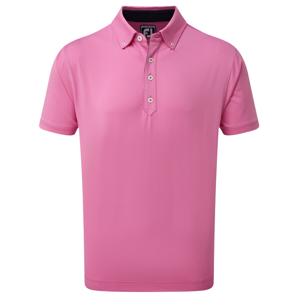 FootJoy Lisle Solid Button Down Collar Golf Polo Shirt