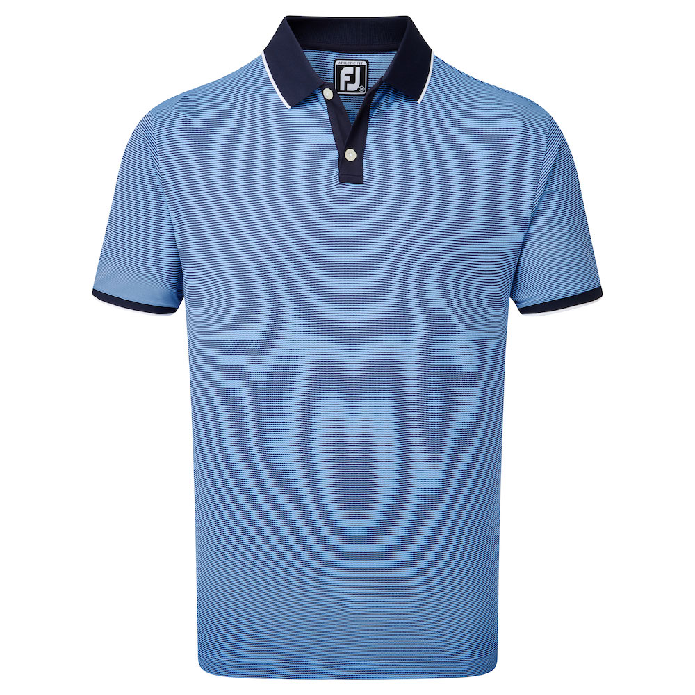 FootJoy Pique Tipped Ministripe Golf Polo Shirt