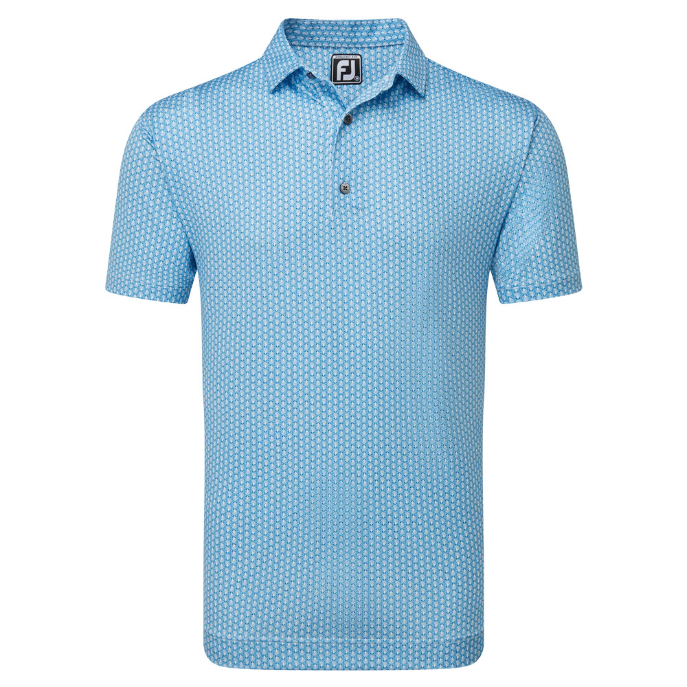 Footjoy Scallop Shell Foulard Lisle Golf Polo Shirt