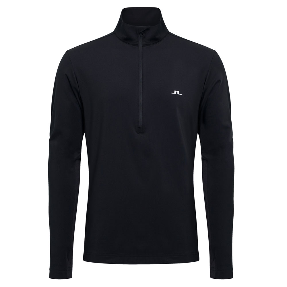 Luke Print Half Zip Midlayer, White - J Lindeberg Golf Outerwear
