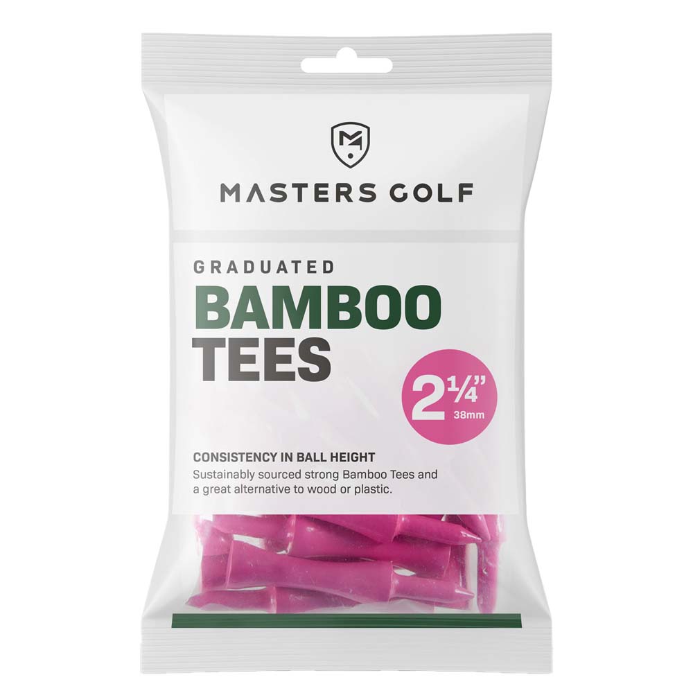 Masters Golf 57mm Bamboo Graduated Golf Tees - 20 Pack